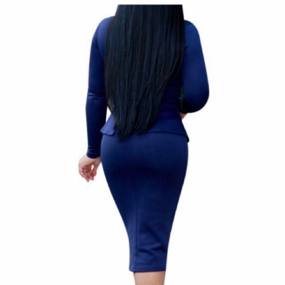 LAST ONE ‼️🔥Blue Peplum Dress *Plus Size* - Picture 2 of 5